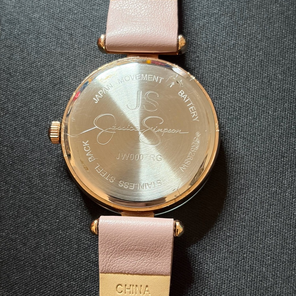 Jessica Simpson Watch Womens Pink Rose Gold Tone Crystal Accents JW0007RG - Picture 7 of 11